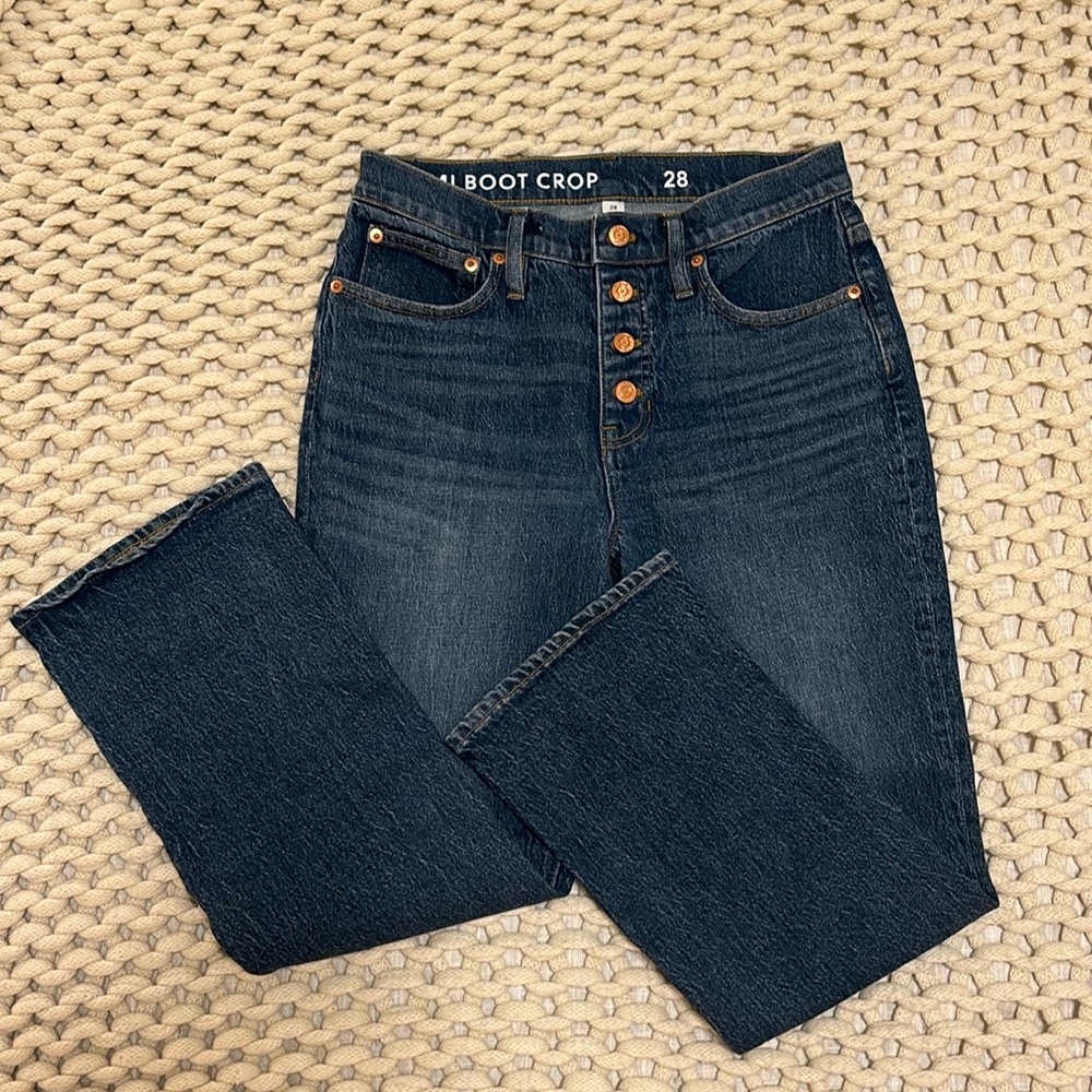 J. Crew Dark Indigo Boot Crop Ankle Jeans